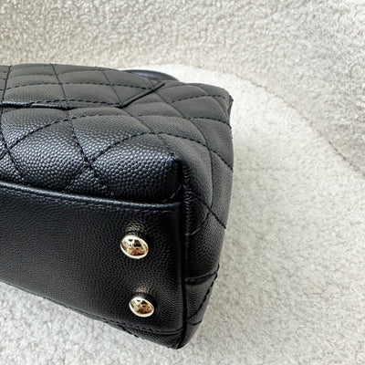 Chanel Small 24cm Coco Handle Flap in Black Caviar and LGHW