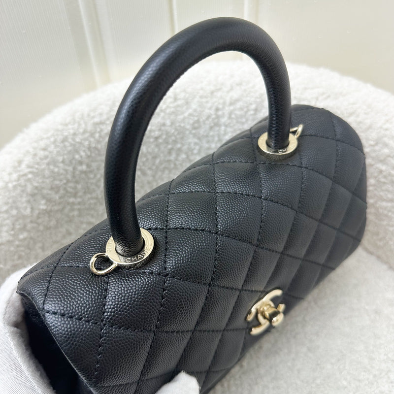 Chanel Small 24cm Coco Handle Flap in Black Caviar and LGHW