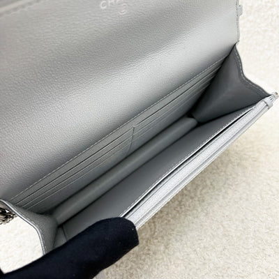 Chanel Reissue Wallet on Chain WOC in Metallic Silver Calfskin and SHW