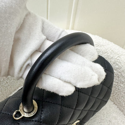 Chanel Small 24cm Coco Handle Flap in Black Caviar and LGHW