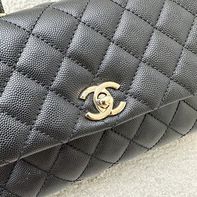 Chanel Small 24cm Coco Handle Flap in Black Caviar and LGHW