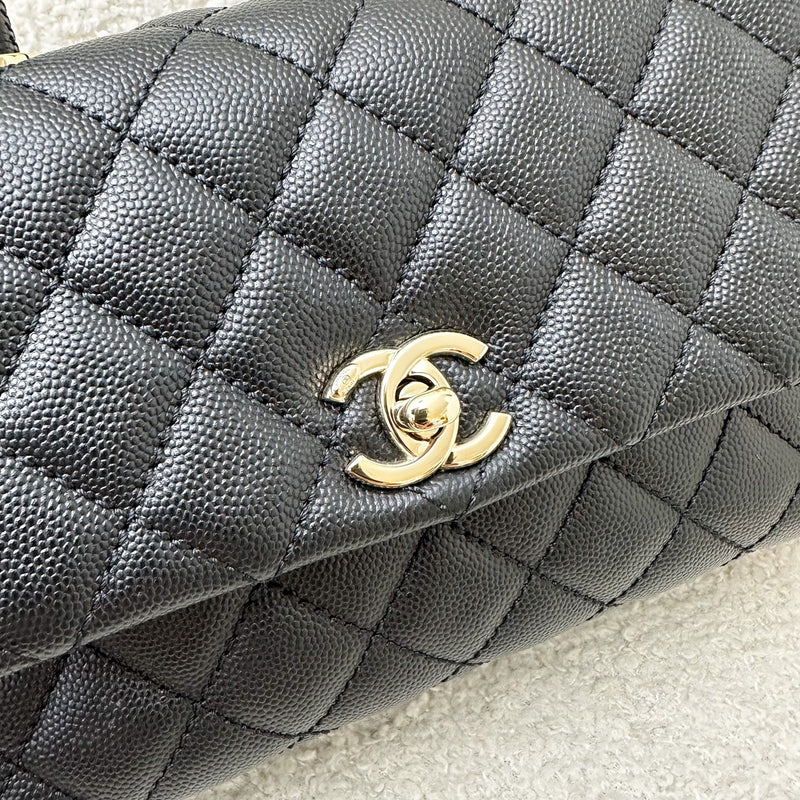 Chanel Small 24cm Coco Handle Flap in Black Caviar and LGHW