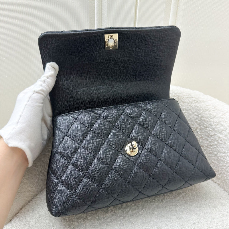 Chanel Small 24cm Coco Handle Flap in Black Caviar and LGHW