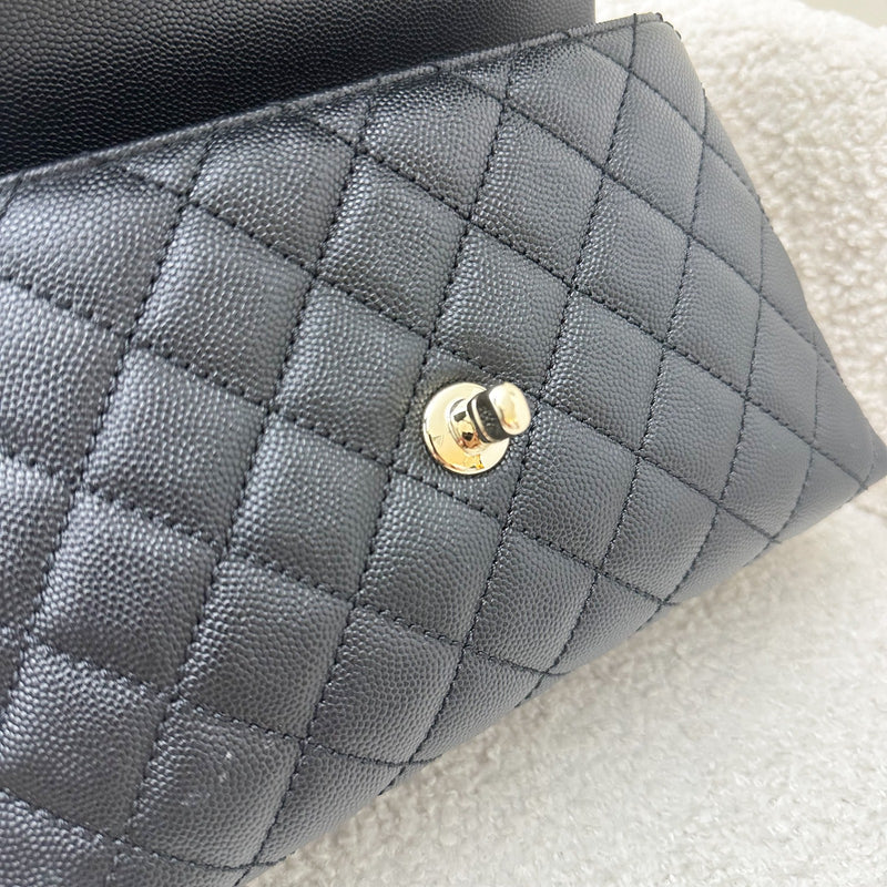 Chanel Small 24cm Coco Handle Flap in Black Caviar and LGHW