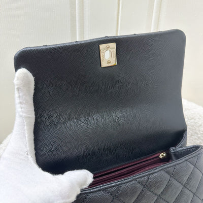 Chanel Small 24cm Coco Handle Flap in Black Caviar and LGHW