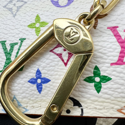 LV Murakami Card Holder / Key Pouch in White Multicolor Canvas and GHW