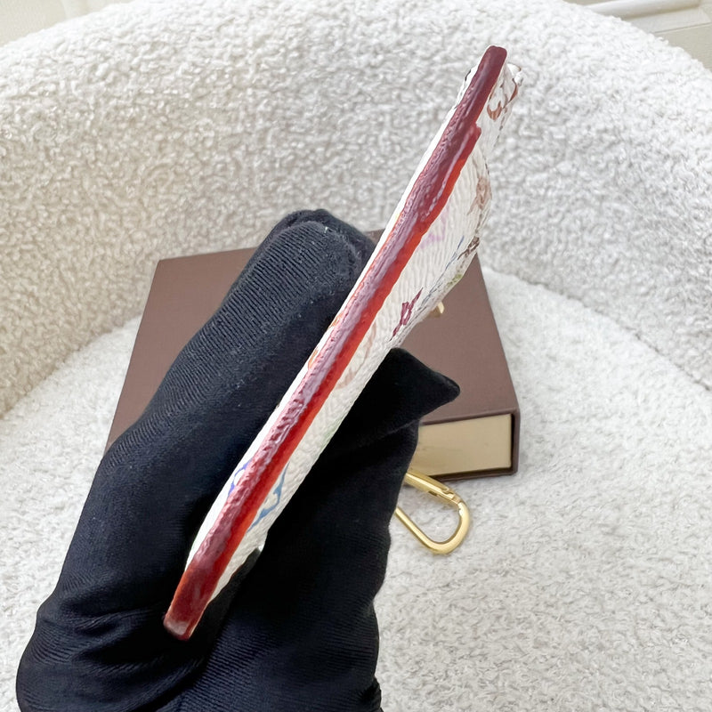 LV Murakami Card Holder / Key Pouch in White Multicolor Canvas and GHW