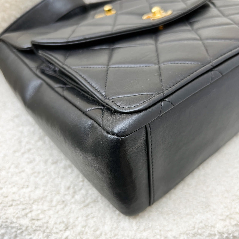 Chanel Vintage Double Pocket Shoulder Bag in Black Lambskin and 24K GHW