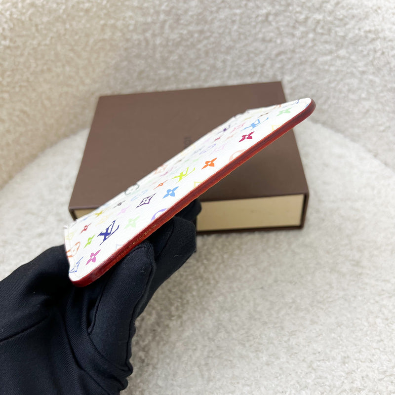 LV Murakami Card Holder / Key Pouch in White Multicolor Canvas and GHW