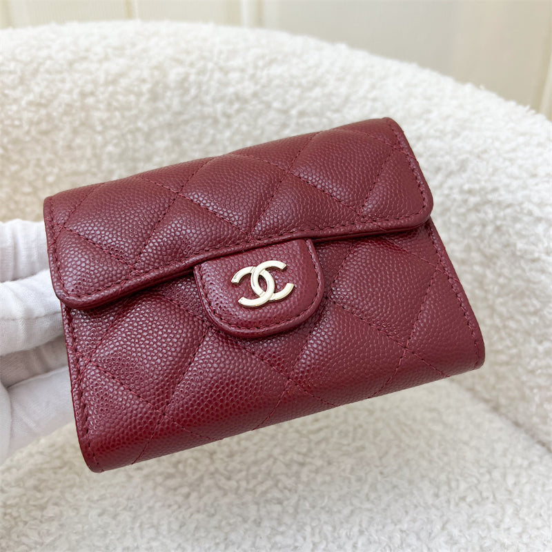 Chanel Classic XL Card Holder in Burgundy Red Caviar LGHW