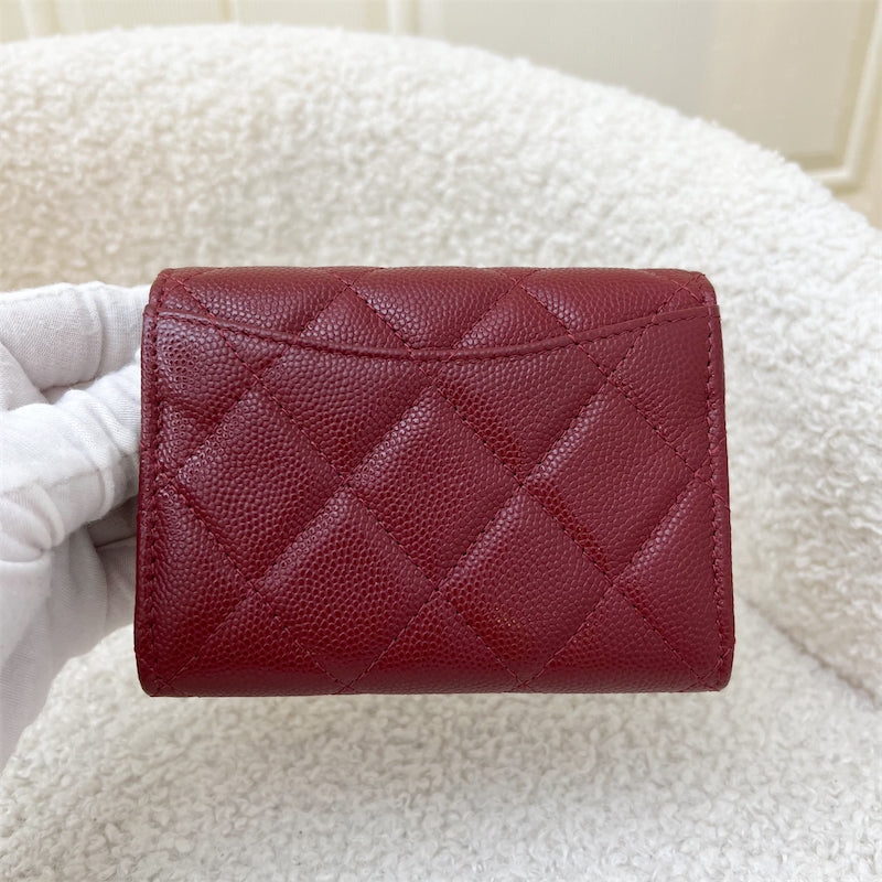 Chanel Classic XL Card Holder in Burgundy Red Caviar LGHW