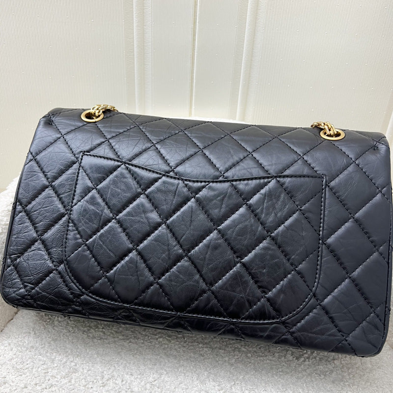 Chanel 2.55 Reissue 227 Flap in Black Distressed Calfskin and GHW