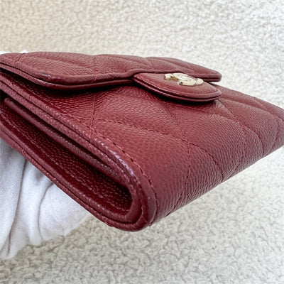 Chanel Classic XL Card Holder in Burgundy Red Caviar LGHW