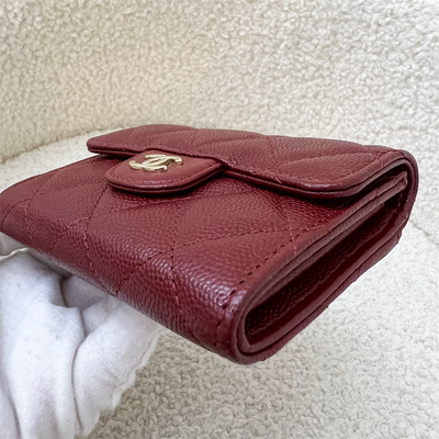 Chanel Classic XL Card Holder in Burgundy Red Caviar LGHW