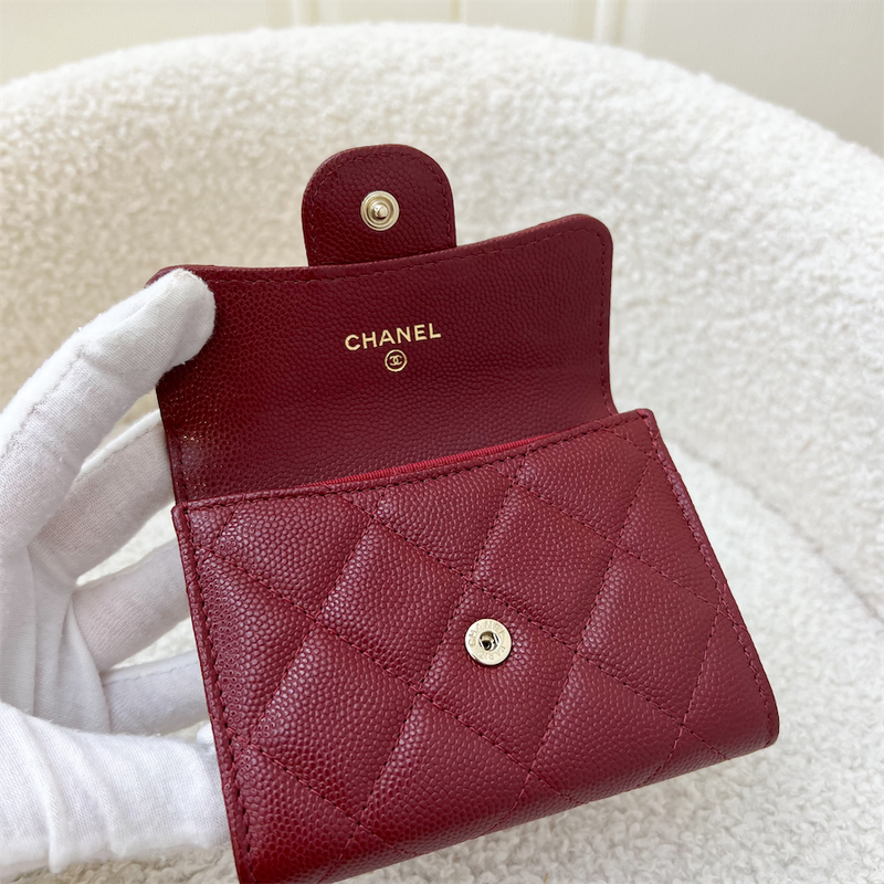 Chanel Classic XL Card Holder in Burgundy Red Caviar LGHW