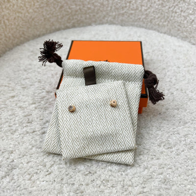 Hermes Mini Pop H Earrings in Gold Enamel and GHW