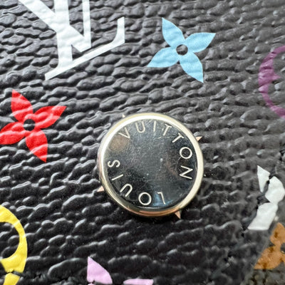 LV x TM Victorine Wallet in Murakami Multicolore Noir Black Monogram Canvas (Model: M14163)