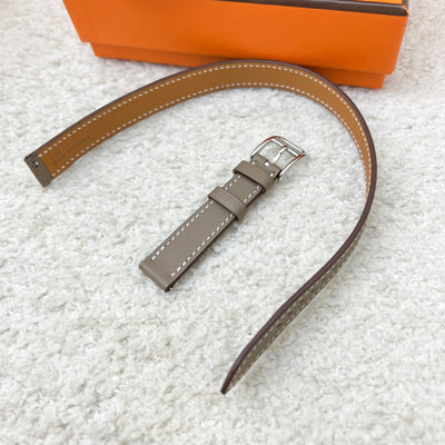 Hermes Cape Cod Small Model 31mm Double Tour Watch Strap in Etoupe