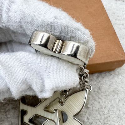 LV Fleur De Epi Bag Charm in White and SHW