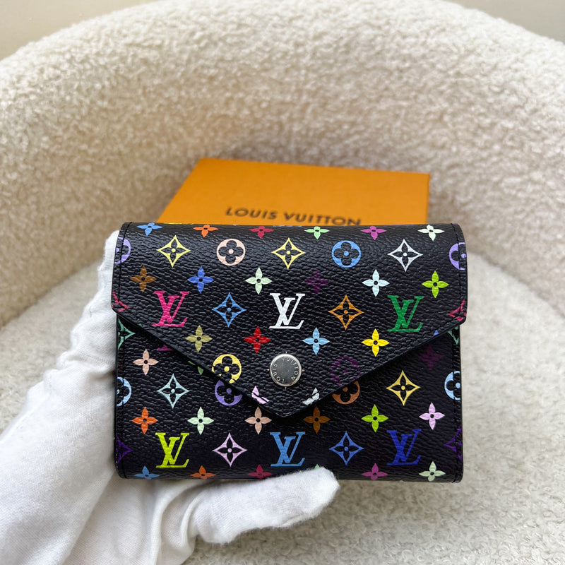 LV x TM Victorine Wallet in Murakami Multicolore Noir Black Monogram Canvas (Model: M14163)