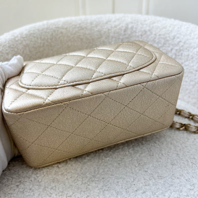 Chanel Classic Square Mini Flap in 21P Gold Lambskin and LGHW