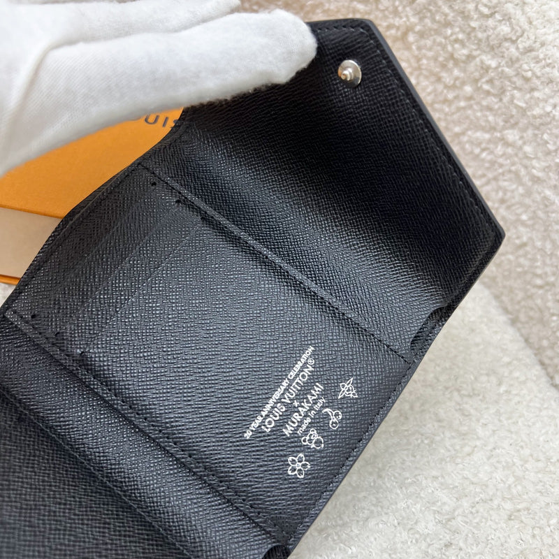 LV x TM Victorine Wallet in Murakami Multicolore Noir Black Monogram Canvas (Model: M14163)