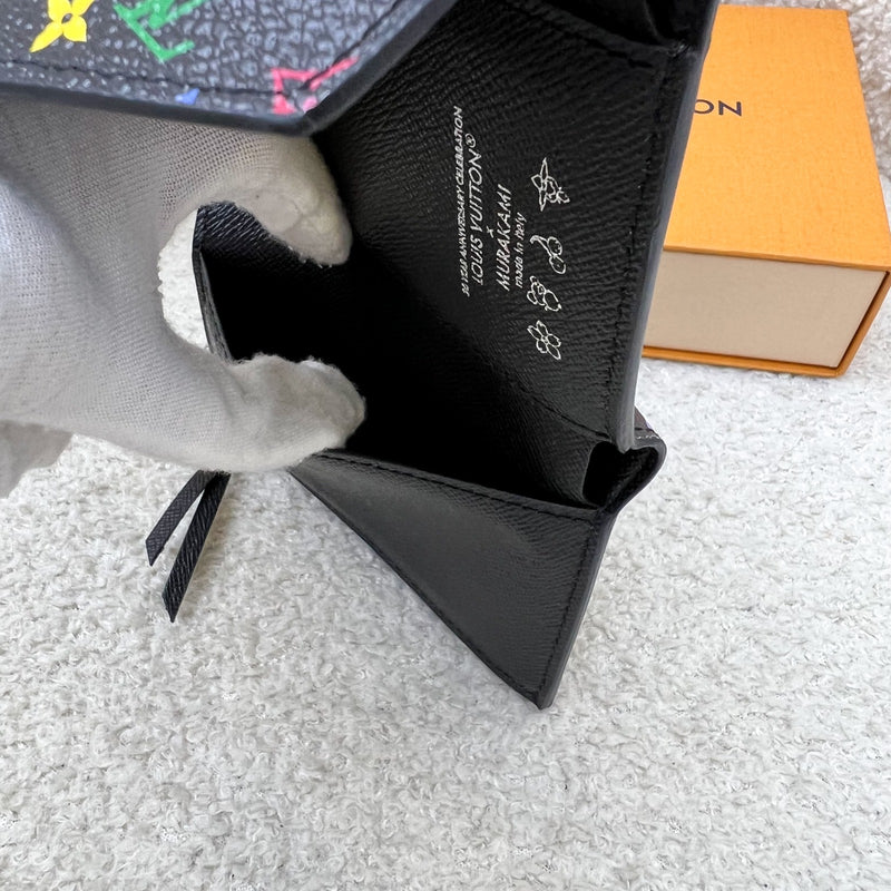 LV x TM Victorine Wallet in Murakami Multicolore Noir Black Monogram Canvas (Model: M14163)