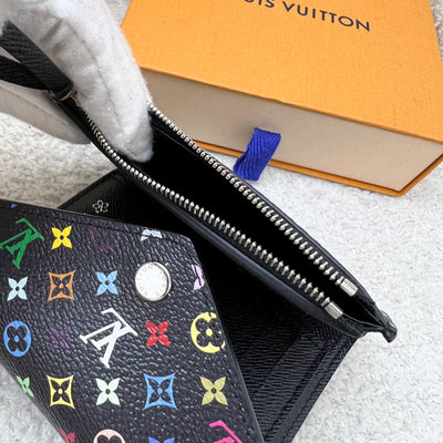 LV x TM Victorine Wallet in Murakami Multicolore Noir Black Monogram Canvas (Model: M14163)