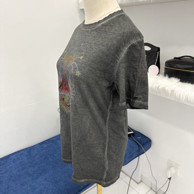 Christian Dior Cut & Sew Women Tee in Grey Sz XS