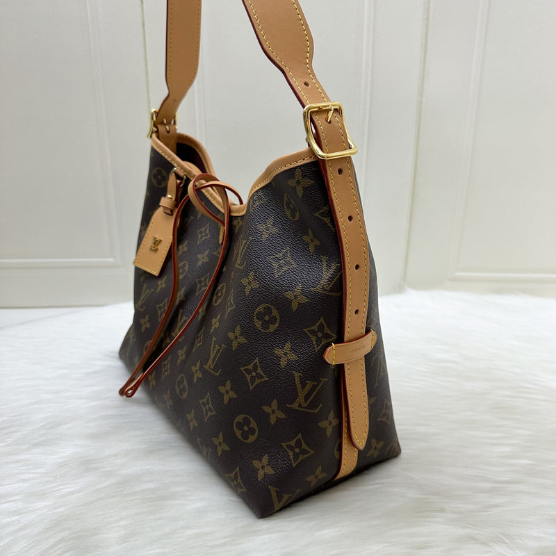 LV Carryall PM Hobo Bag in Monogram Canvas and GHW