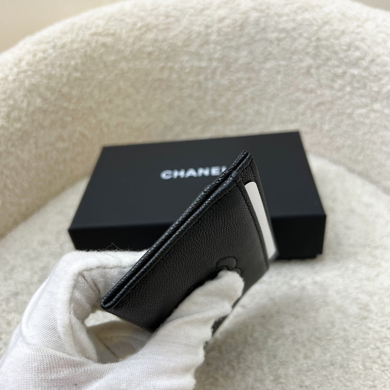 Chanel 25A Flat Card Holder in Black Caviar (Model: AP4659)