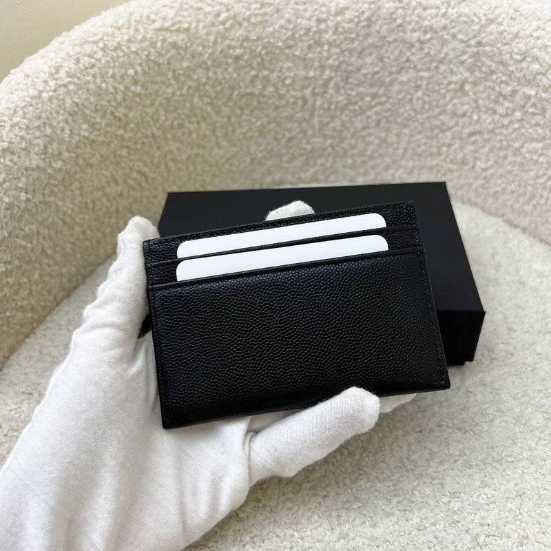 Chanel 25A Flat Card Holder in Black Caviar (Model: AP4659)