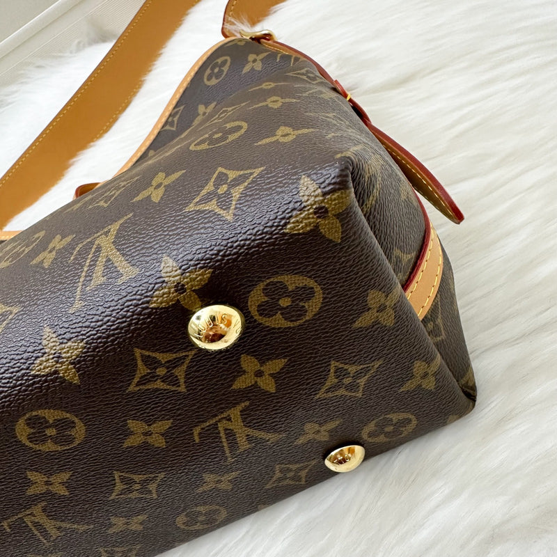 LV Carryall PM Hobo Bag in Monogram Canvas and GHW