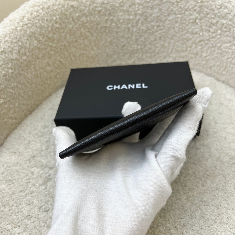 Chanel 25A Flat Card Holder in Black Caviar (Model: AP4659)
