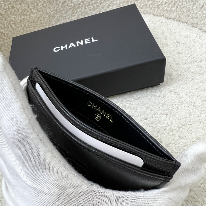 Chanel 25A Flat Card Holder in Black Caviar (Model: AP4659)
