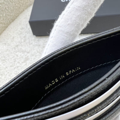 Chanel 25A Flat Card Holder in Black Caviar (Model: AP4659)