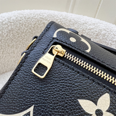 LV Pochette Metis East West in Black and Creme Giant Monogram Empreinte Leather and GHW