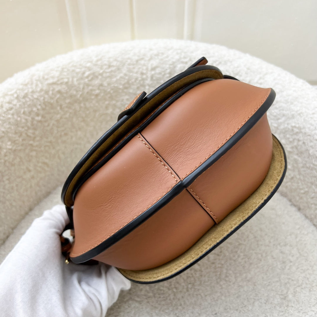 Loewe Gate Dual Mini Bag in Classic Tan Calf Leather, Jacquard and