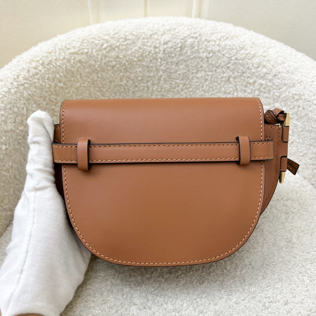 Loewe Gate Dual Mini Bag in Classic Tan Calf Leather, Jacquard and