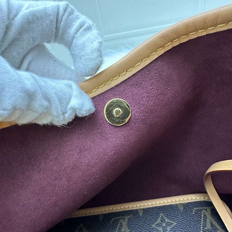 LV Carryall PM Hobo Bag in Monogram Canvas and GHW