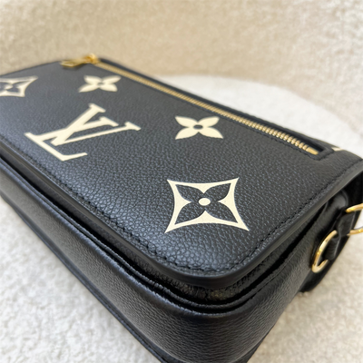 LV Pochette Metis East West in Black and Creme Giant Monogram Empreinte Leather and GHW