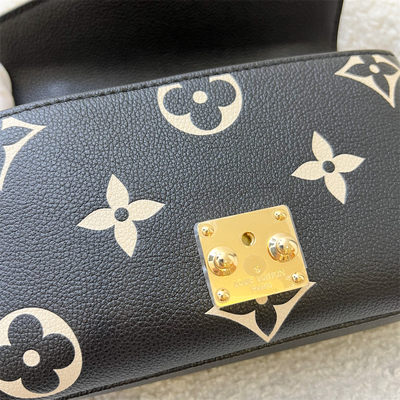 LV Pochette Metis East West in Black and Creme Giant Monogram Empreinte Leather and GHW