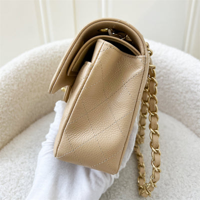 Chanel Small Classic Flap CF in Beige Caviar and GHW