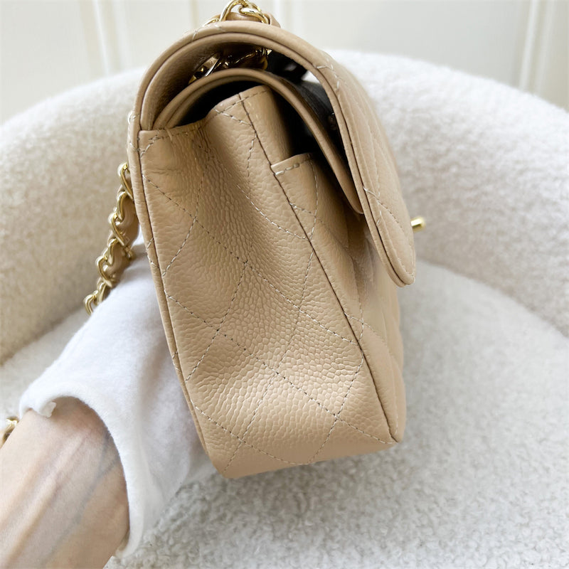 Chanel Small Classic Flap CF in Beige Caviar and GHW – Brands Lover