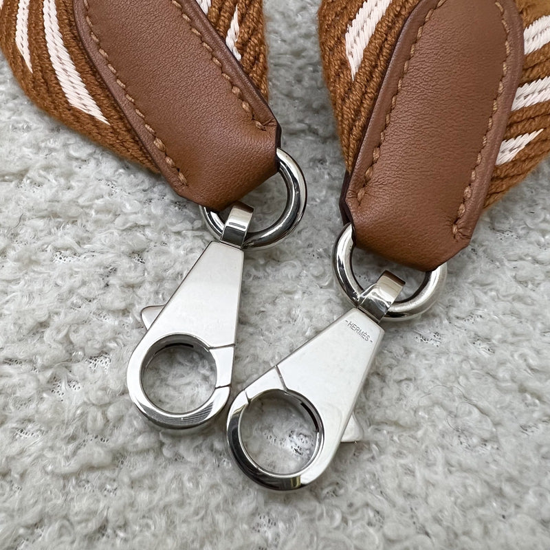 Hermes Sangle Cavale 50 mm Bag Strap in Ecru / Beige / Gold and PHW