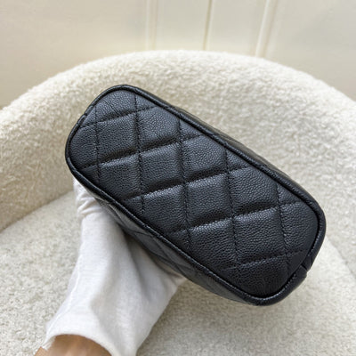Chanel 25C Quilted Hobo Clutch on Chain in Black Caviar and LGHW (Model: AP4386)