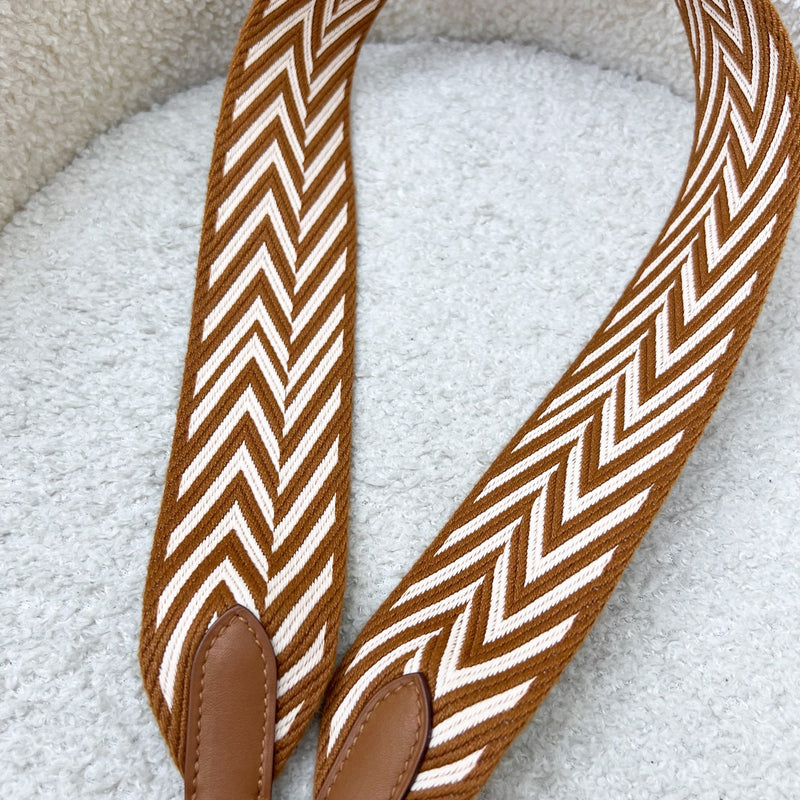Hermes Sangle Cavale 50 mm Bag Strap in Ecru / Beige / Gold and PHW
