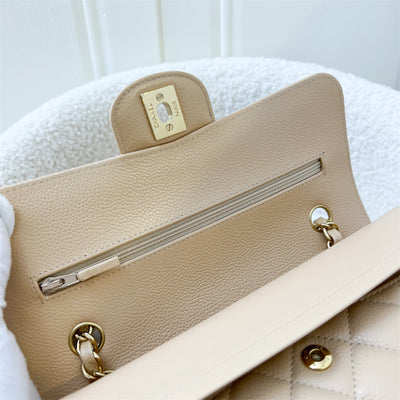 Chanel Small Classic Flap CF in Beige Caviar and GHW