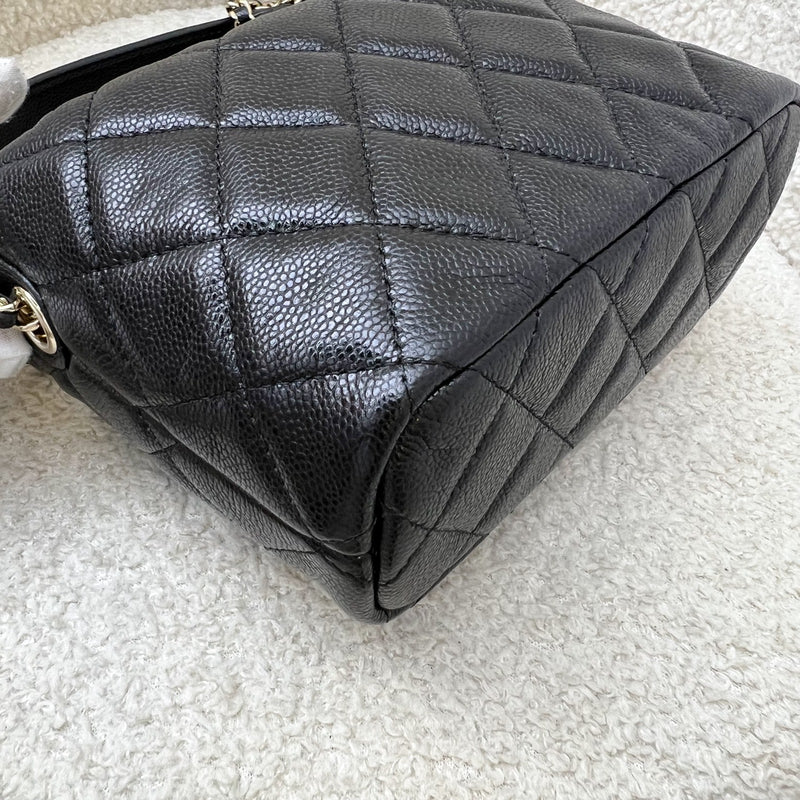 Chanel 25C Quilted Hobo Clutch on Chain in Black Caviar and LGHW (Model: AP4386)