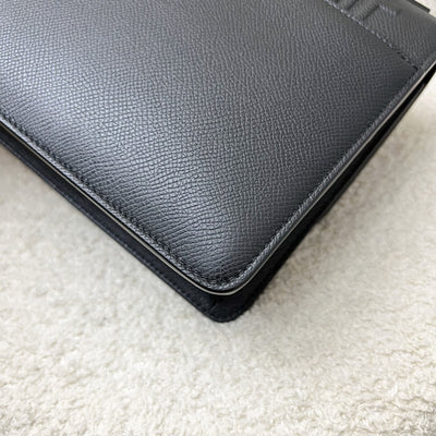 Dior 30 Montaigne Flap Bag in Ultramatte Grained Black Leather and BHW (Model: M9203SBAV, Colour: M989)